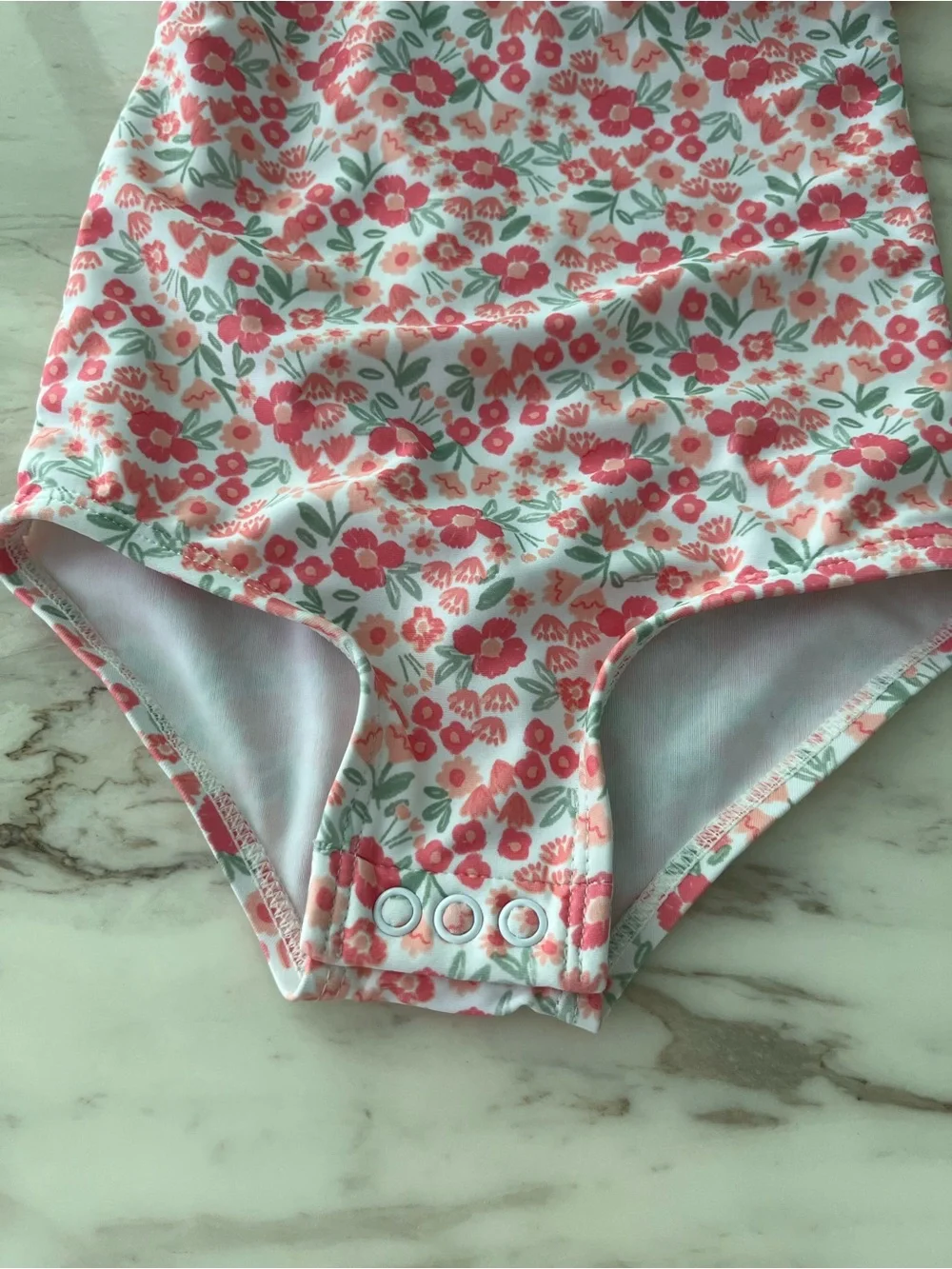Carter's Pink Floral Puff-Sleeve One-Piece Swimsuit